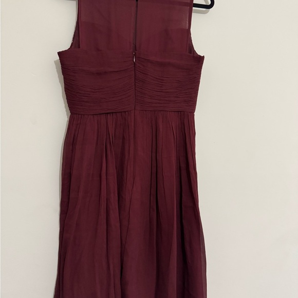 J. Crew Red Ruched Midi Dress V-Neck Sleeveless - Picture 4 of 13